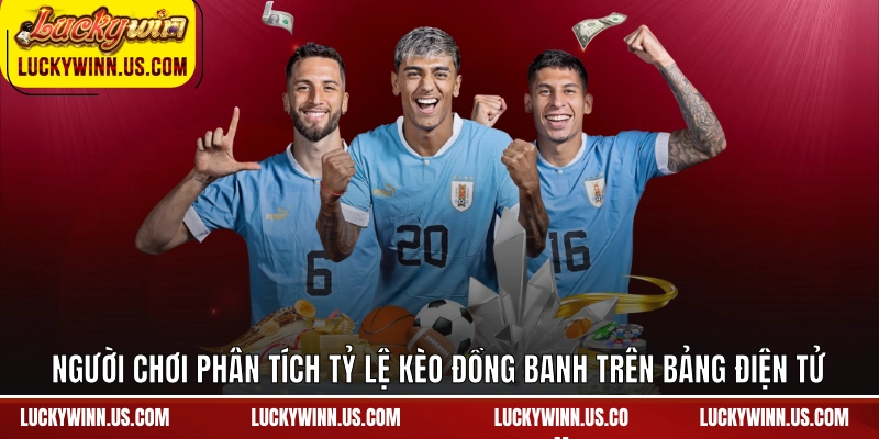 Người chơi phân tích tỷ lệ kèo đồng banh trên bảng điện tử